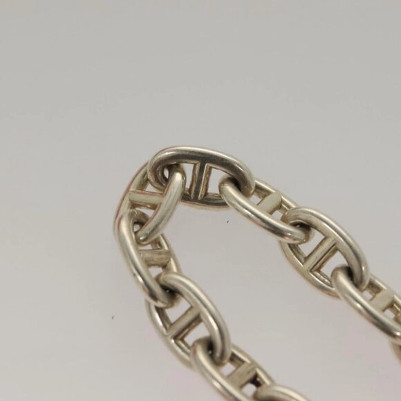 HERMES Chene Dunkle MM Bracelet Ag925 17 Links Silver Auth 135953V - Picture 9 of 13
